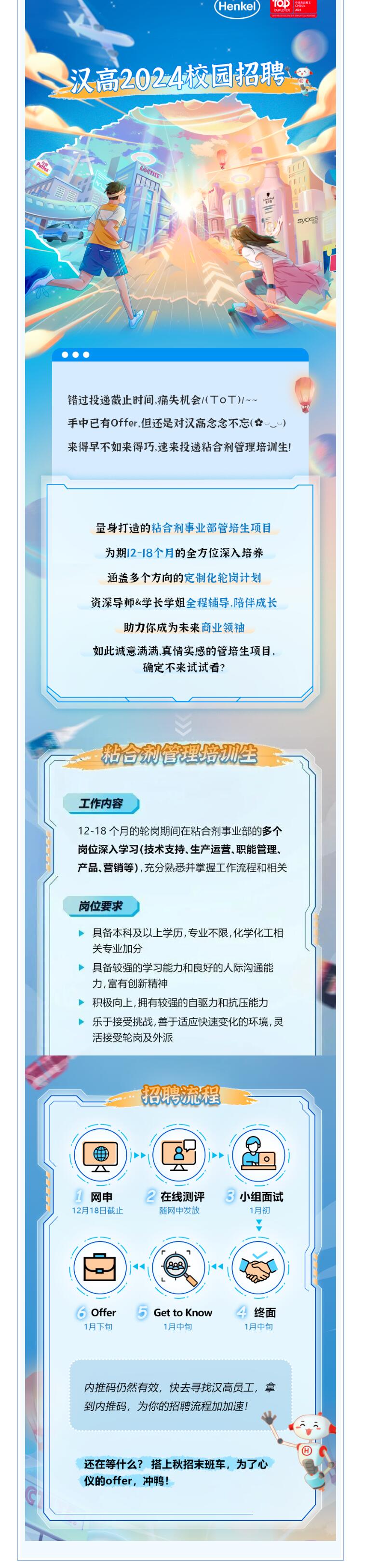 漢高2024校招崗位補(bǔ)招了！